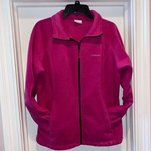 ❤️SOLD ON MECARI❤️COLUMBIA FLEECE FULL ZIP SPORTSWEAR JACKET IN MULBERRY 1X.
